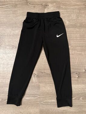 Nike Kids Black Jogger Pants with White Swoosh